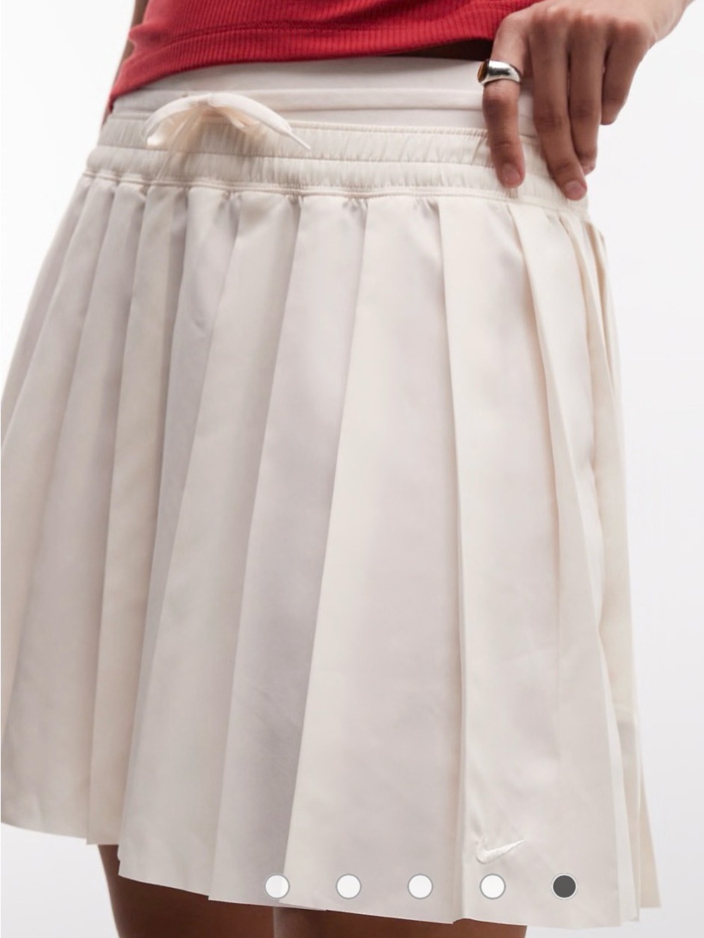 Nike Cream Pleated Mini Tennis Skirt